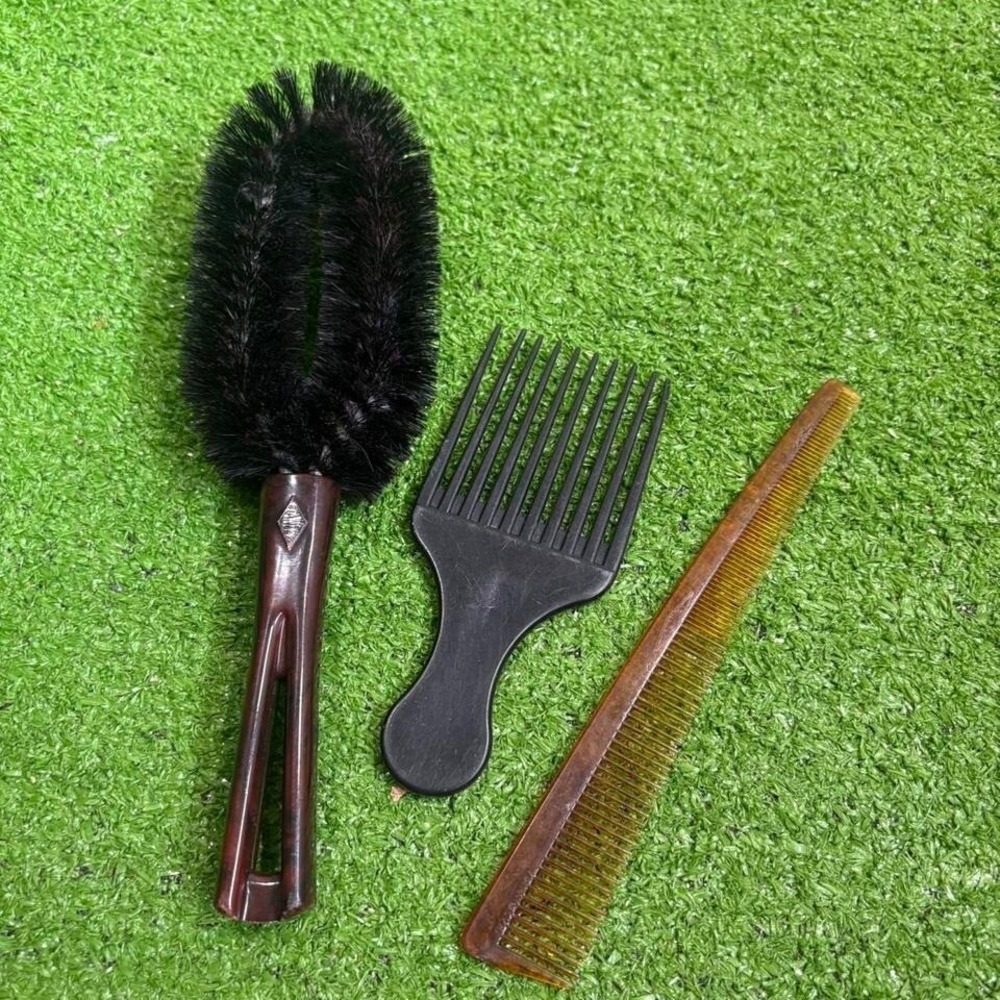Vintage Stanley & Goody Fine tooth Comb Hair Pick oval vent brush bundle